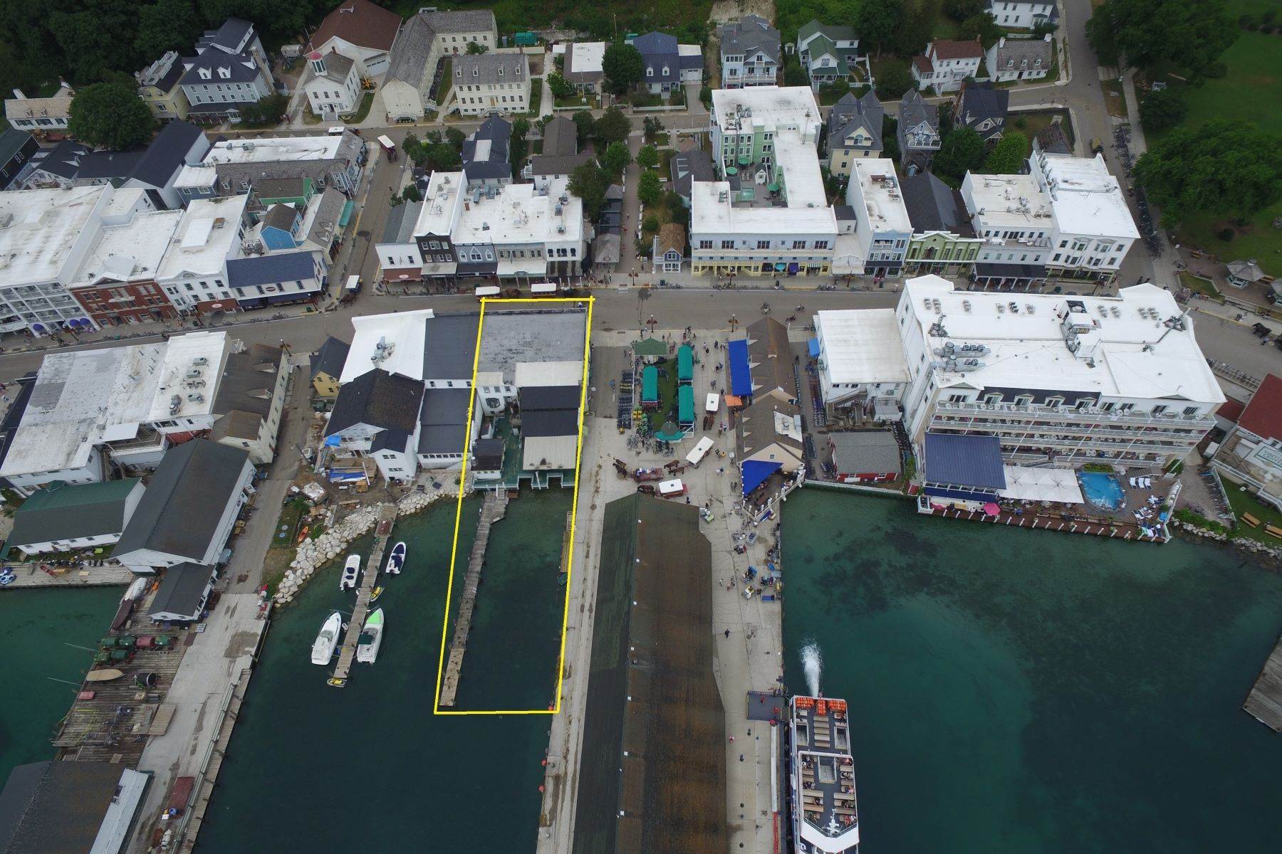 Commercial for Sale at Waterfront commercial building on Mackinac Island with retail space 7293 & 7279 Main Street Mackinac Island, Michigan 49757 United States