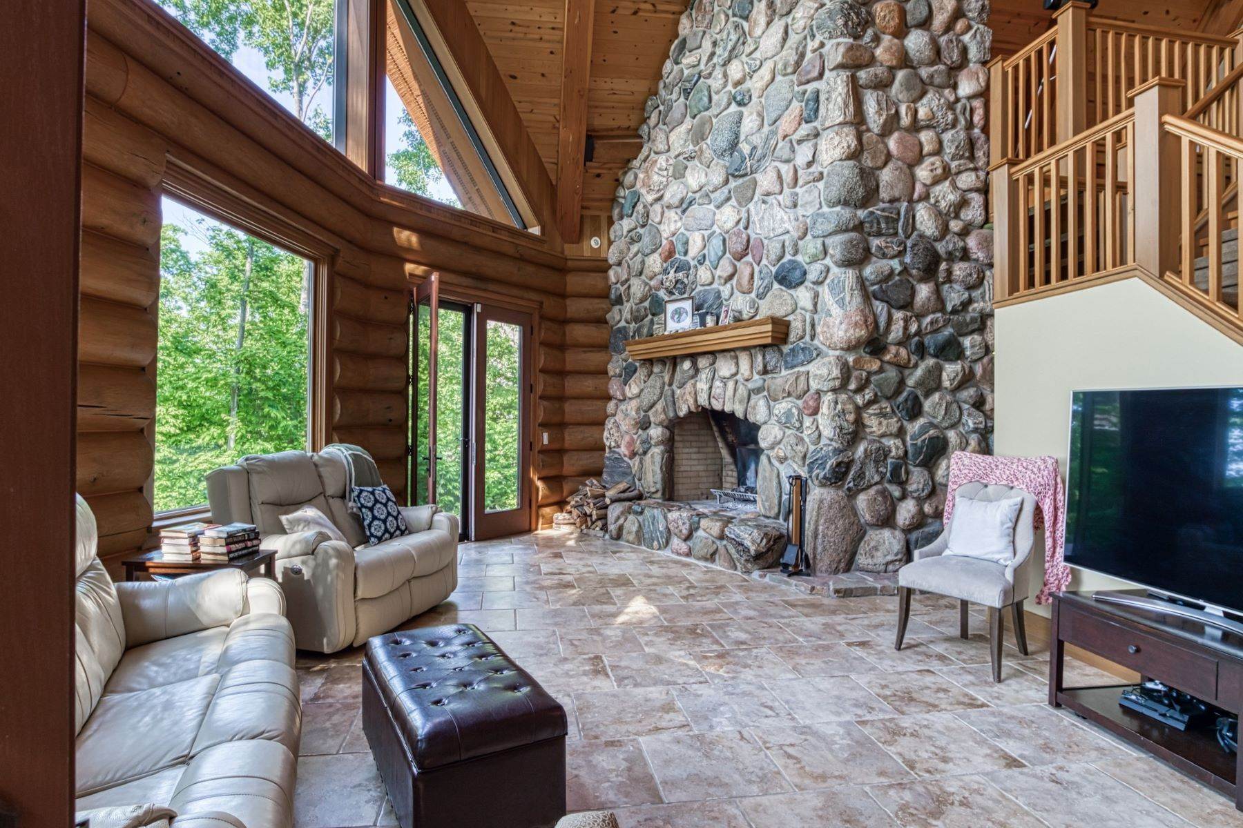 12. Single Family Homes for Sale at Custom log home in a gated Summerhill development 11149 Summerhill Way Charlevoix, Michigan 49720 United States